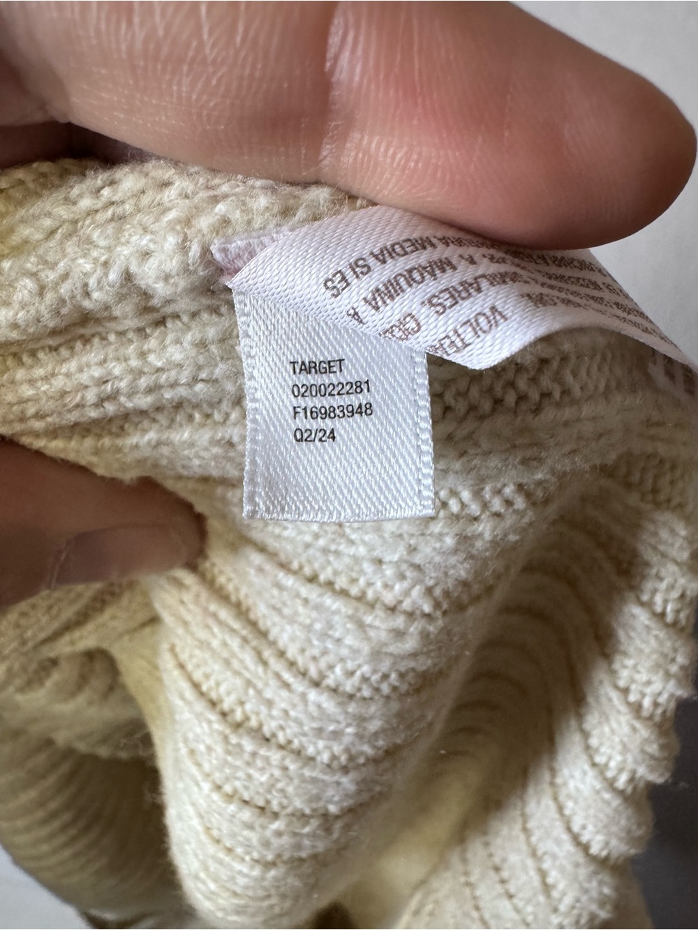 Auden Ribbed V‑Neck Knit Cami Tank - Beige Womens Large - Picture 5 of 5